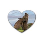 Komodo Dragons Fight Heart Coaster (4 pack)  Front