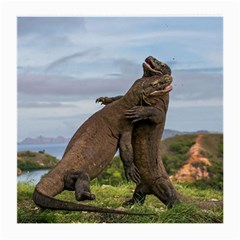 Komodo Dragons Fight Medium Glasses Cloth (2-side) by Nexatart