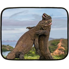 Komodo Dragons Fight Fleece Blanket (mini) by Nexatart