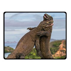 Komodo Dragons Fight Fleece Blanket (small) by Nexatart