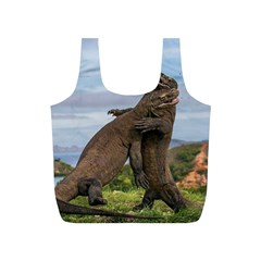 Komodo Dragons Fight Full Print Recycle Bags (s)  by Nexatart