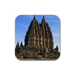 Prambanan Temple Rubber Square Coaster (4 Pack)  by Nexatart