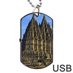 Prambanan Temple Dog Tag Usb Flash (two Sides) by Nexatart