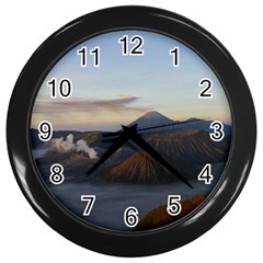 Sunrise Mount Bromo Tengger Semeru National Park  Indonesia Wall Clocks (black) by Nexatart