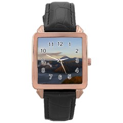 Sunrise Mount Bromo Tengger Semeru National Park  Indonesia Rose Gold Leather Watch  by Nexatart