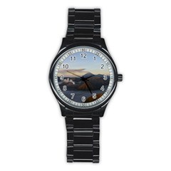 Sunrise Mount Bromo Tengger Semeru National Park  Indonesia Stainless Steel Round Watch by Nexatart