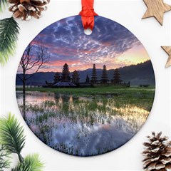 Tamblingan Morning Reflection Tamblingan Lake Bali  Indonesia Ornament (round) by Nexatart