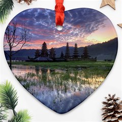 Tamblingan Morning Reflection Tamblingan Lake Bali  Indonesia Ornament (heart) by Nexatart