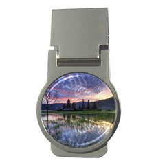 Tamblingan Morning Reflection Tamblingan Lake Bali  Indonesia Money Clips (round)  by Nexatart