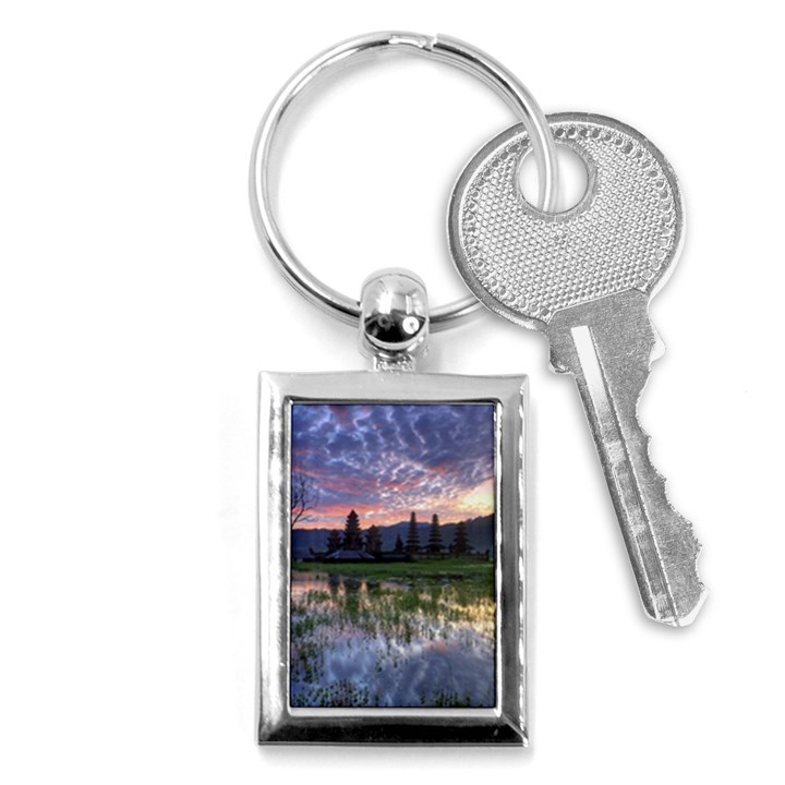 Tamblingan Morning Reflection Tamblingan Lake Bali  Indonesia Key Chains (Rectangle) 