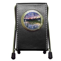 Tamblingan Morning Reflection Tamblingan Lake Bali  Indonesia Pen Holder Desk Clocks by Nexatart