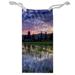 Tamblingan Morning Reflection Tamblingan Lake Bali  Indonesia Jewelry Bag by Nexatart