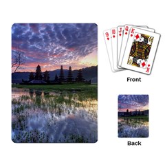 Tamblingan Morning Reflection Tamblingan Lake Bali  Indonesia Playing Card by Nexatart