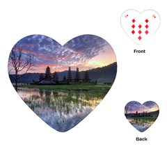 Tamblingan Morning Reflection Tamblingan Lake Bali  Indonesia Playing Cards (heart)  by Nexatart