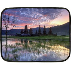 Tamblingan Morning Reflection Tamblingan Lake Bali  Indonesia Fleece Blanket (mini) by Nexatart