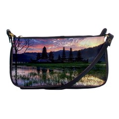 Tamblingan Morning Reflection Tamblingan Lake Bali  Indonesia Shoulder Clutch Bags by Nexatart