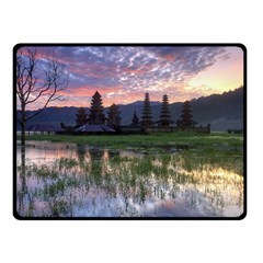 Tamblingan Morning Reflection Tamblingan Lake Bali  Indonesia Fleece Blanket (small) by Nexatart