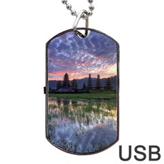 Tamblingan Morning Reflection Tamblingan Lake Bali  Indonesia Dog Tag Usb Flash (one Side) by Nexatart