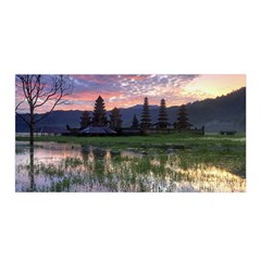 Tamblingan Morning Reflection Tamblingan Lake Bali  Indonesia Satin Wrap by Nexatart