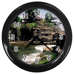 Tanah Lot Bali Indonesia Wall Clocks (black) by Nexatart