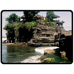 Tanah Lot Bali Indonesia Double Sided Fleece Blanket (large)  by Nexatart