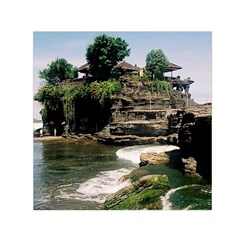 Tanah Lot Bali Indonesia Small Satin Scarf (square) by Nexatart