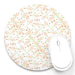 Small Floral Flowers Pattern  Round Mousepads