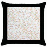 Small Floral Flowers Pattern  Throw Pillow Case (Black) Front