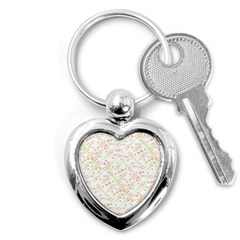 Small Floral Flowers Pattern  Key Chains (Heart) 