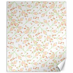 Small Floral Flowers Pattern  Canvas 8  x 10 