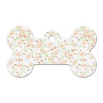 Small Floral Flowers Pattern  Dog Tag Bone (Two Sides) Front