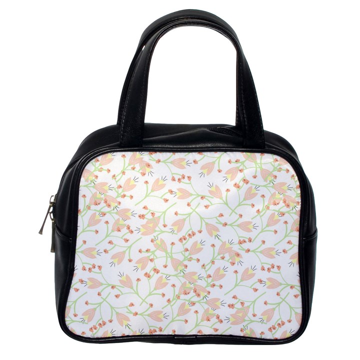 Small Floral Flowers Pattern  Classic Handbags (One Side)