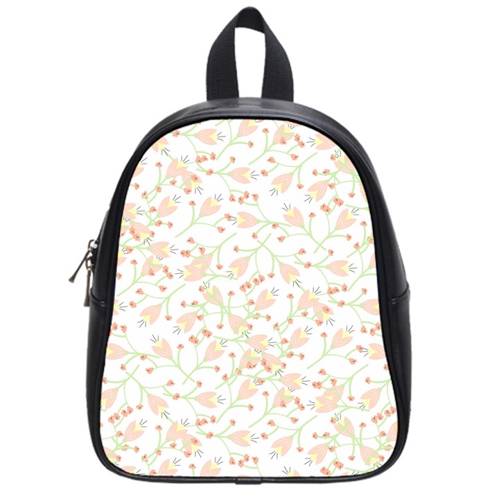 Small Floral Flowers Pattern  School Bag (Small)