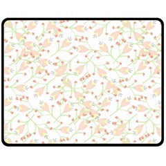 Small Floral Flowers Pattern  Fleece Blanket (medium)  by paulaoliveiradesign