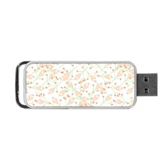 Small Floral Flowers Pattern  Portable Usb Flash (one Side) by paulaoliveiradesign