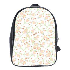 Small Floral Flowers Pattern  School Bag (XL)