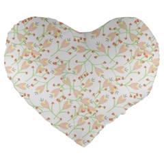 Small Floral Flowers Pattern  Large 19  Premium Heart Shape Cushions