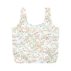 Small Floral Flowers Pattern  Full Print Recycle Bags (m)  by paulaoliveiradesign