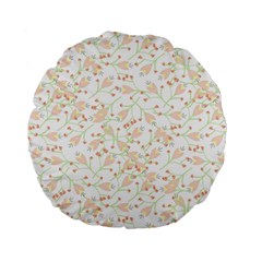 Small Floral Flowers Pattern  Standard 15  Premium Flano Round Cushions