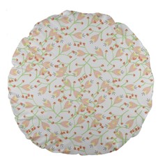 Small Floral Flowers Pattern  Large 18  Premium Flano Round Cushions