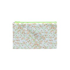 Small Floral Flowers Pattern  Cosmetic Bag (xs) by paulaoliveiradesign