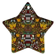 Fantasy Forest And Fantasy Plumeria In Peace Ornament (star) by pepitasart