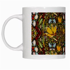 Fantasy Forest And Fantasy Plumeria In Peace White Mugs by pepitasart