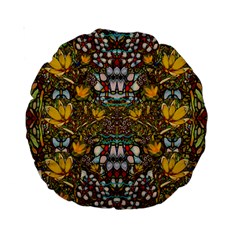 Fantasy Forest And Fantasy Plumeria In Peace Standard 15  Premium Round Cushions by pepitasart