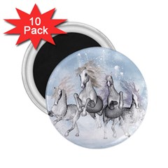 Awesome Running Horses In The Snow 2 25  Magnets (10 Pack)  by FantasyWorld7