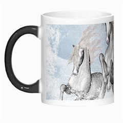 Awesome Running Horses In The Snow Morph Mugs by FantasyWorld7