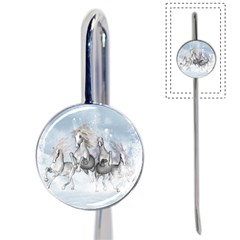 Awesome Running Horses In The Snow Book Mark by FantasyWorld7