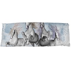 Awesome Running Horses In The Snow Body Pillow Case (dakimakura) by FantasyWorld7