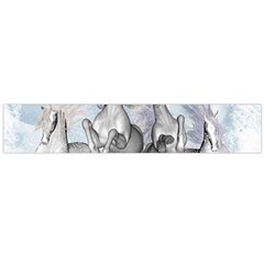 Awesome Running Horses In The Snow Flano Scarf (large)  by FantasyWorld7