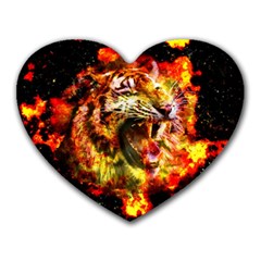 Fire Tiger Heart Mousepads by stockimagefolio1